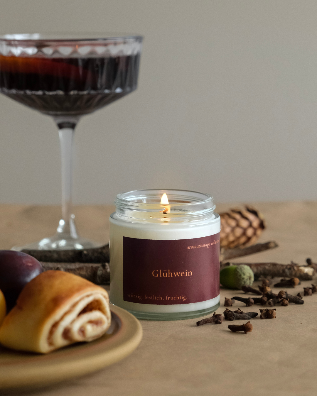 Glühwein Aromakerze im Glas