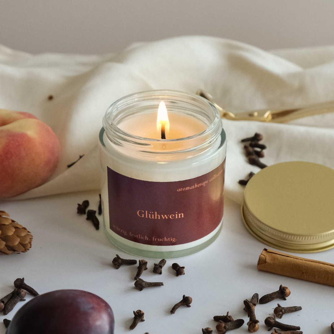 Glühwein Duftkerze Winterkerze mit Zimt