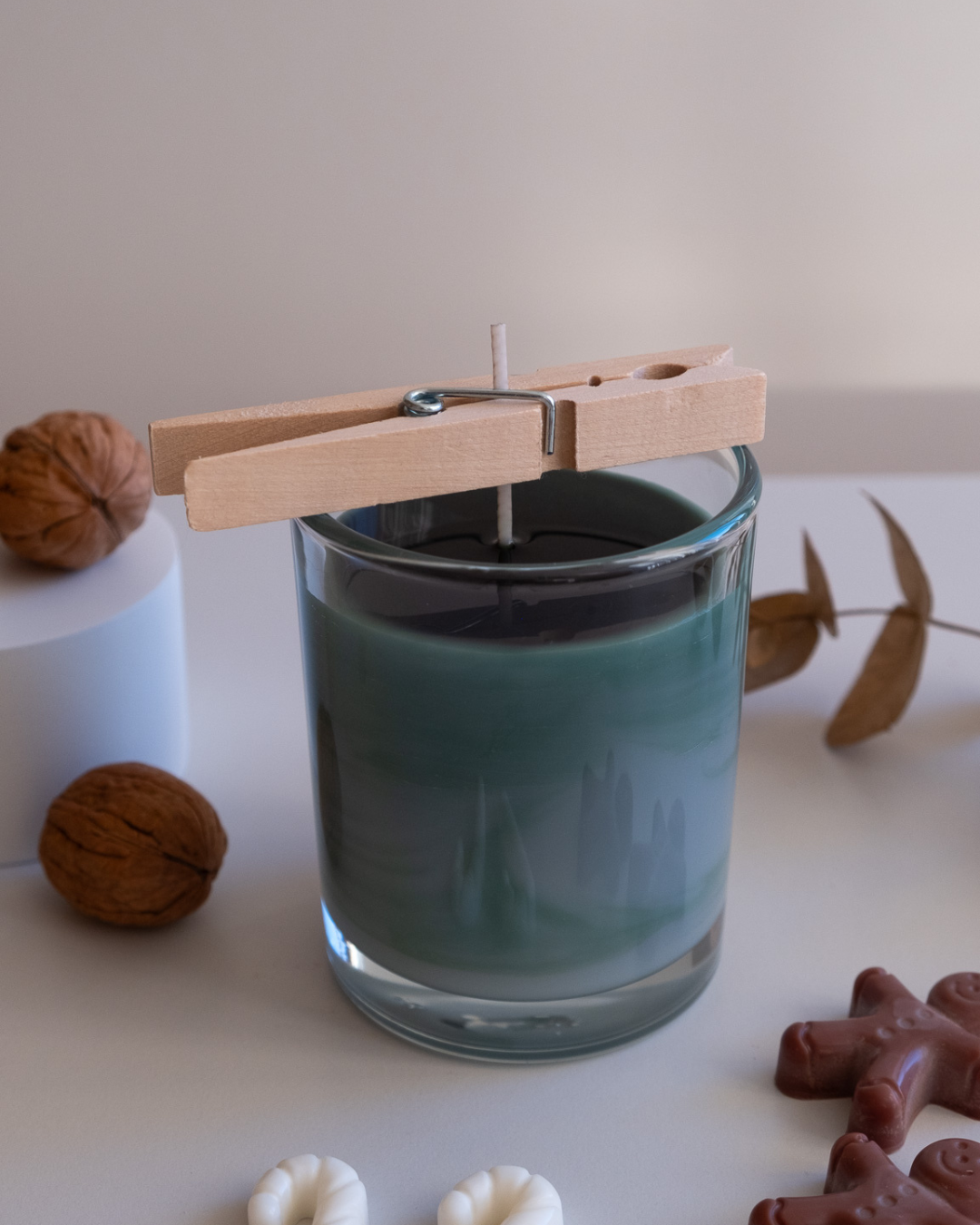 Weihnachtskerze grüne Farbe