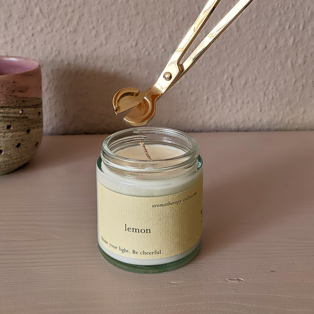 Candle wick trimmer gold