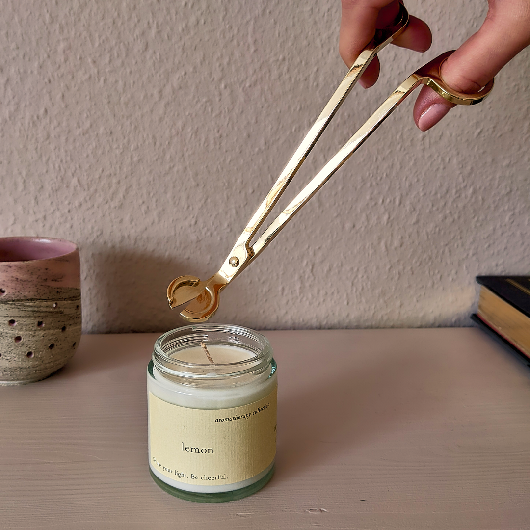 Candle wick trimmer gold