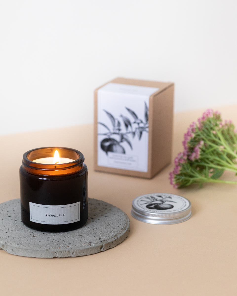 Green tea soy wax candle