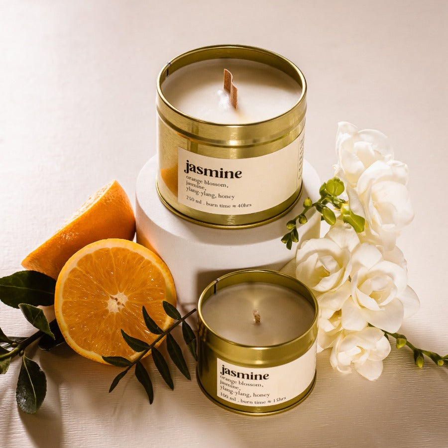 
                  
                    Jasmine botanical scented candle - large with wood wick
                  
                