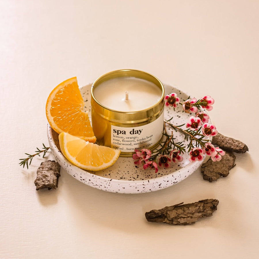 Spa day botanical scented candle - small