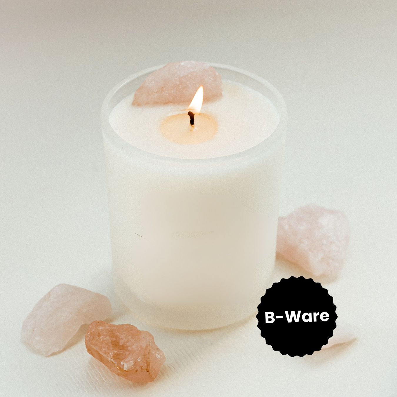 B-Ware Kristallkerze mit Rosenquarz