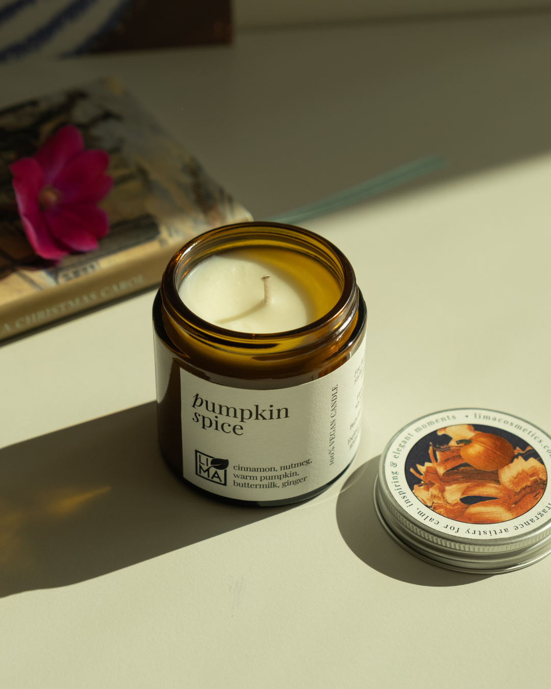 Duftkerze Pumpkin spice im Braunglas