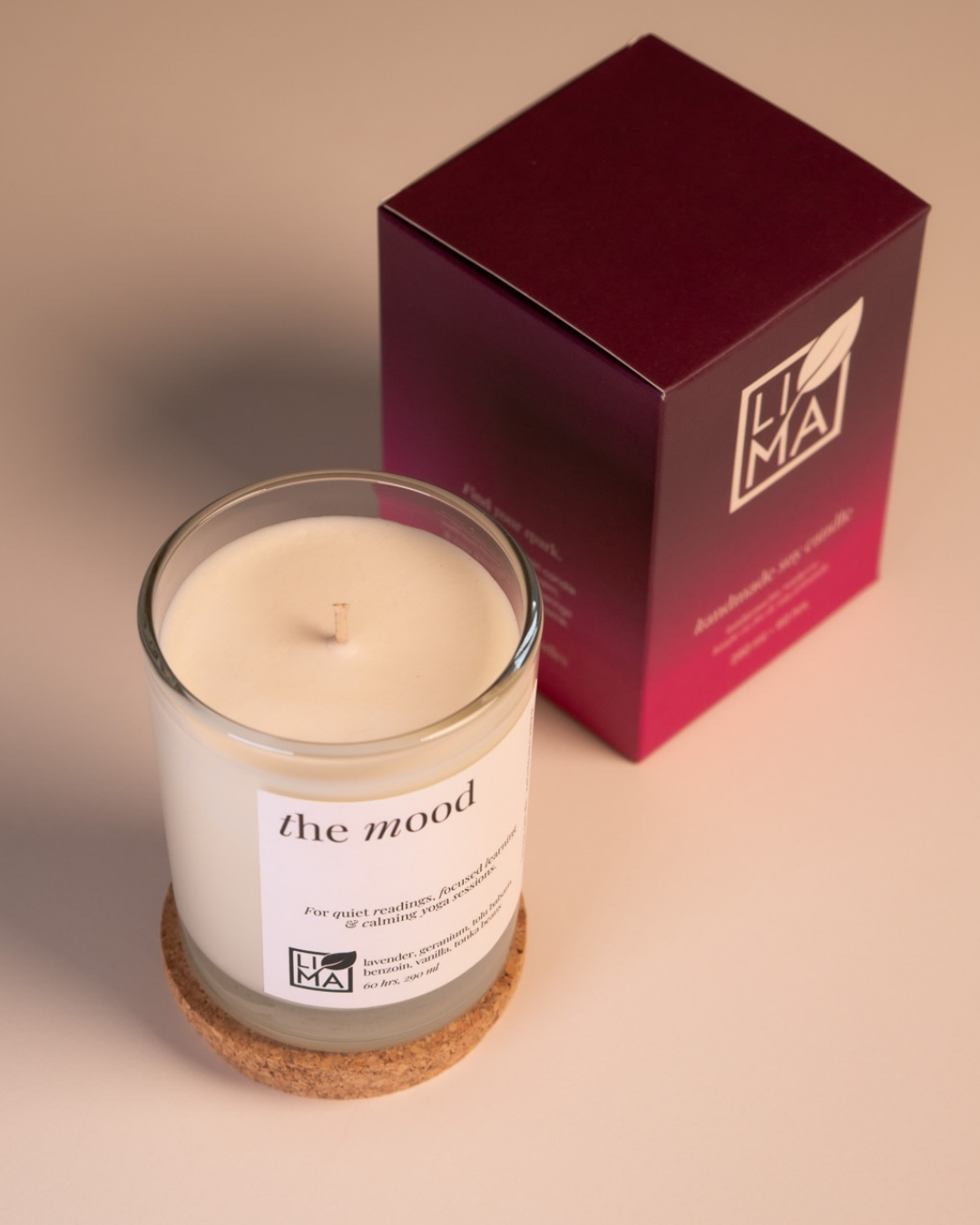 The mood Große Duftkerze aus Sojawachs mit Geschenkschachtel