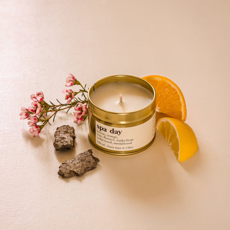 Spa day botanical scented candle - small